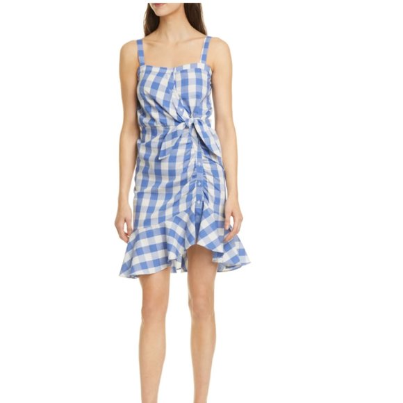 Likely Dresses & Skirts - Mink Minka Ruched Ruffle Hem Gingham Minidress
